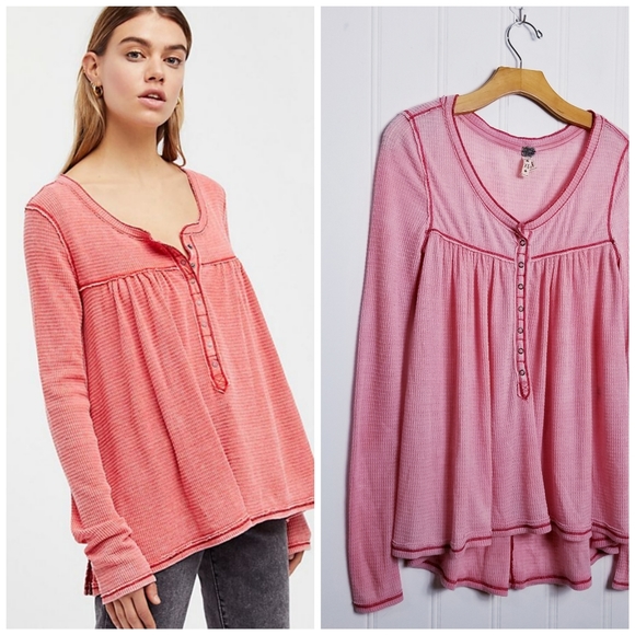 Free People Tops - Free People Women's Kai Relaxed Henley Shirt XS